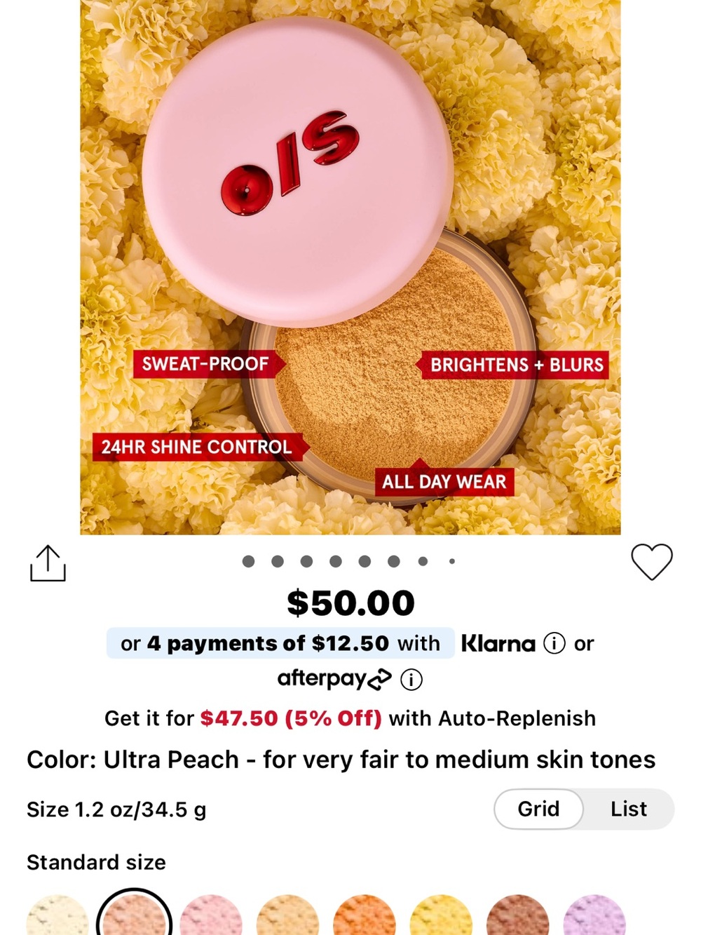 One size ultimate setting powder in marigold